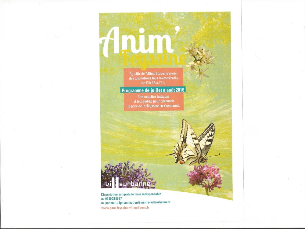 VILLEURBANNE | Anim’Feyssine >jusqu’à fin Août, animations les mercredis
