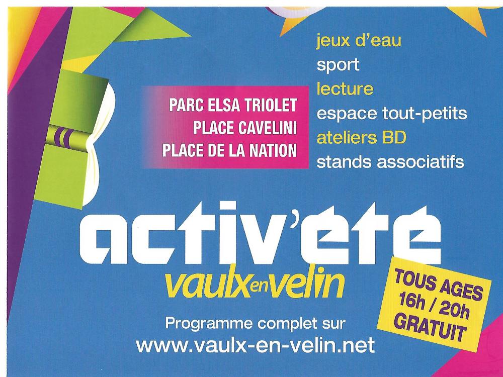 VAULX-EN-VELIN | ACTIV’ETE se poursuit jusqu’au 12 Août