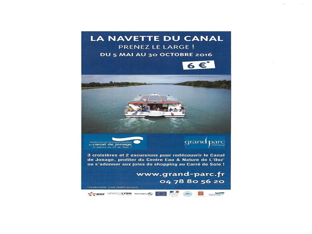La Navette du Canal de Jonage circule jusqu’au 30 Octobre