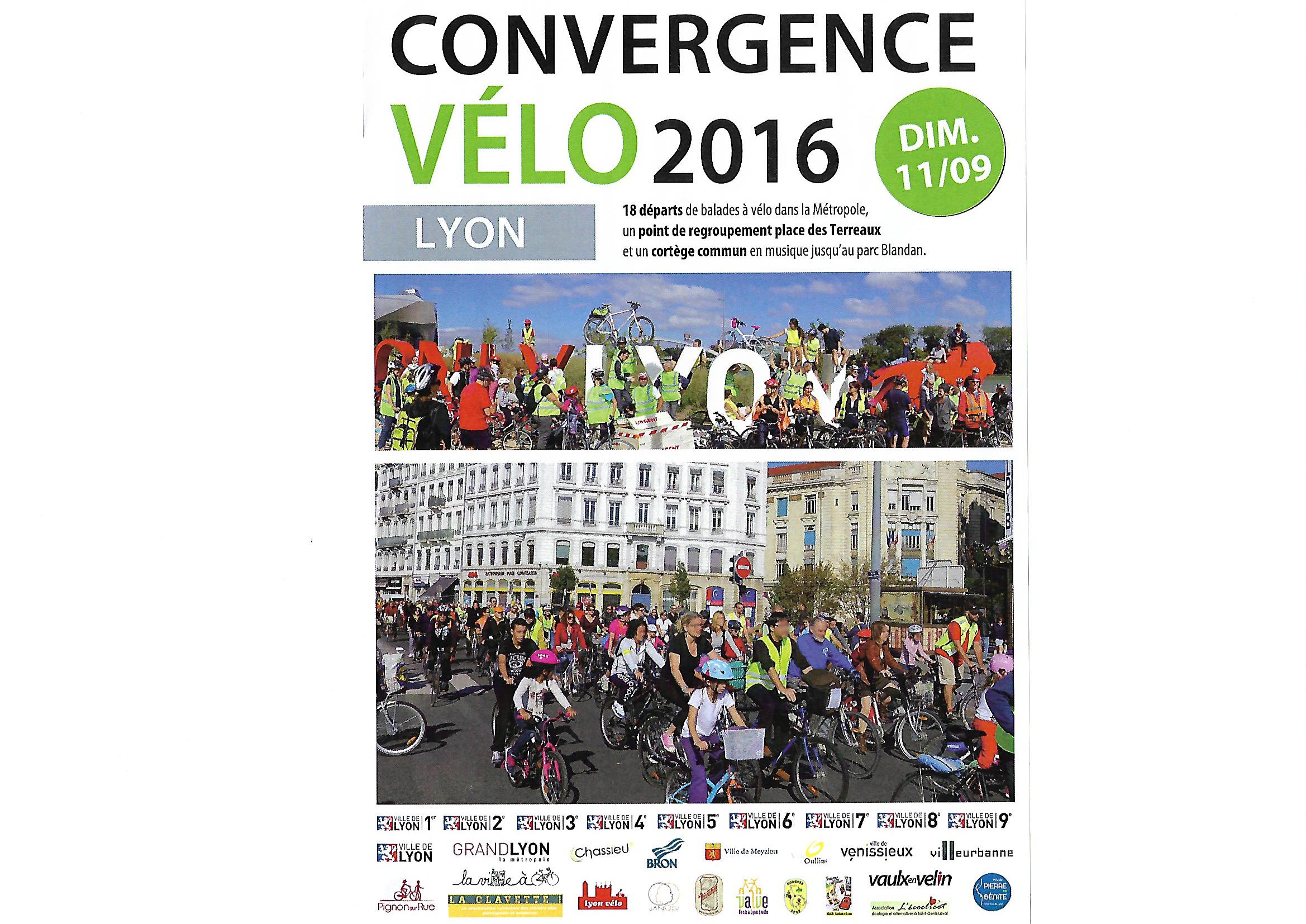 LYON | Convergence Vélo 2016 c’est pour le dimanche 11 septembre