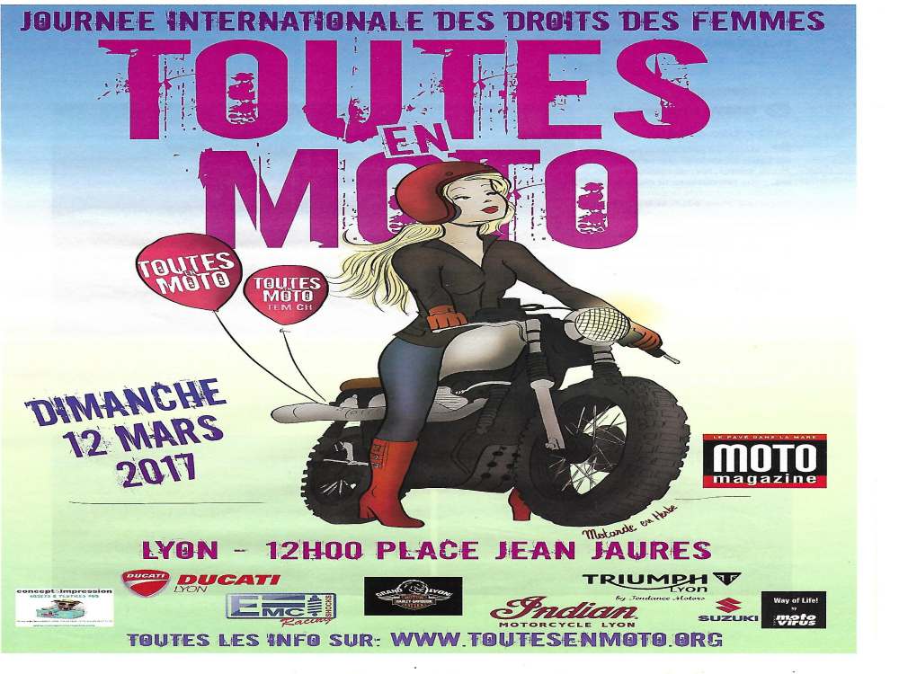 LYON | « Toutes en Moto  » pour la « Journée Internationale des Droits des Femmes »