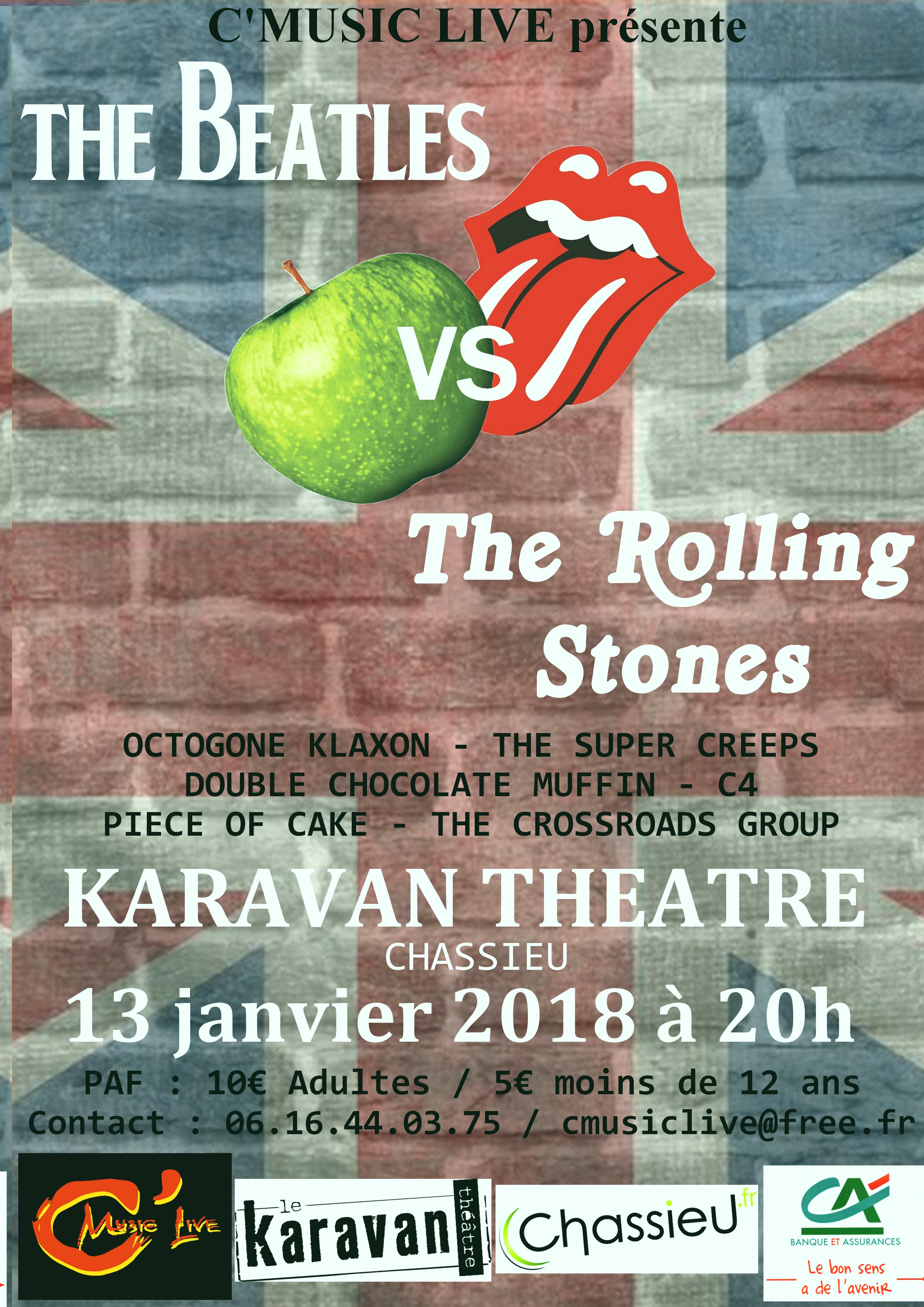 CHASSIEU | The Beatles VS The Rolling Stones > spectacle C’Music Live au Karavan !