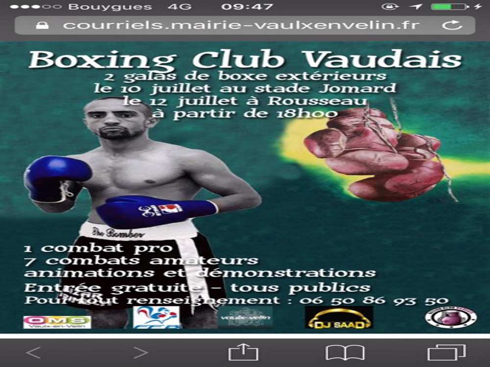 VAULX-EN-VELIN | 2 galas en plein air proposés par le Boxing Club Vaudais