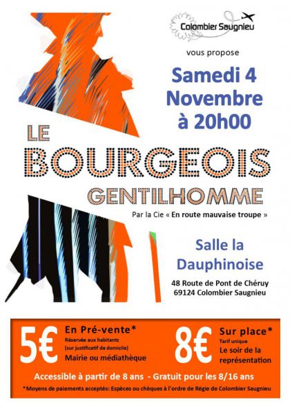 COLOMBIER-SAUGNIEU : « Le Bourgeois Gentilhomme » joué samedi à La Dauphinoise