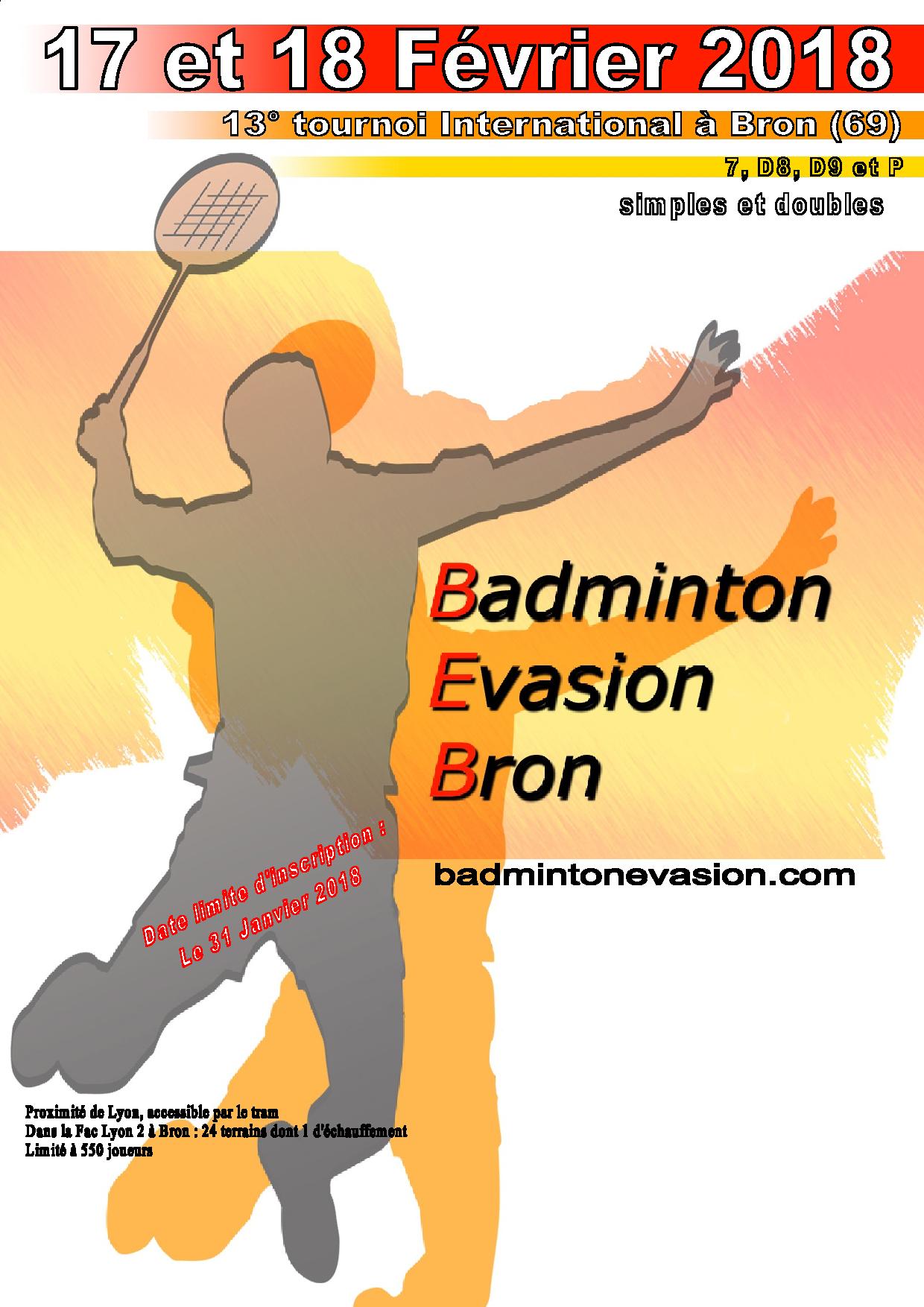 BRON : 13° Tournoi national seniors de badminton ce prochain week-end