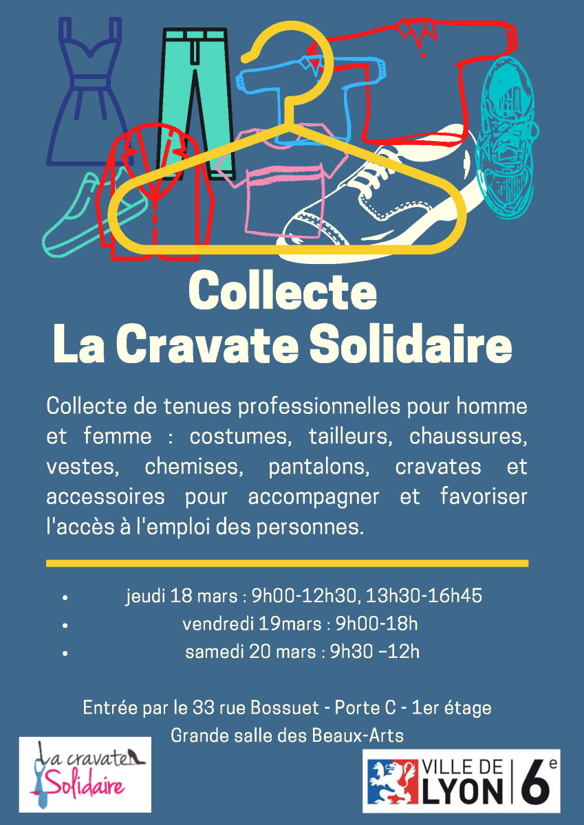 Lyon | Collecte « La Cravate Solidaire » (18 au 20 mars)