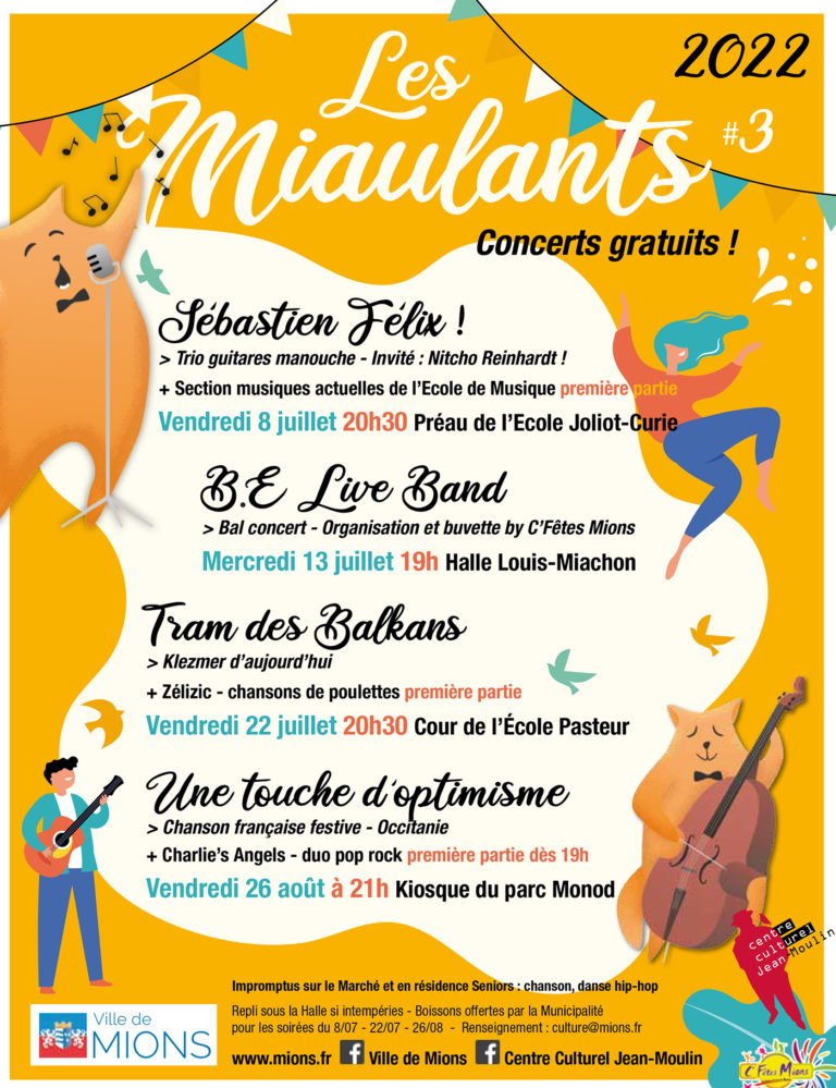 Mions | « Les Miaulants » 4 concerts estivaux gratuits